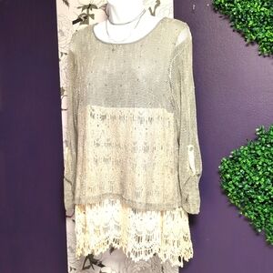 Krazy kat Lace And Crochet Top